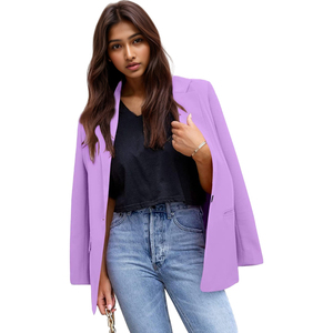 Ventes directes, <span class=keywords><strong>blazer</strong></span> élégant pour femmes, col rabattu à bouton unique, costumes formels, mode - Product Image 3