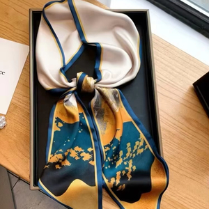 Écharpe d'été pour femmes à la mode et élégante pour <span class=keywords><strong>Amazon</strong></span> Best-seller Bandeau <span class=keywords><strong>en</strong></span> polyester avec nœuds élégants et lettres imprimées - Product Image 1