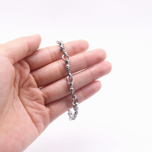yunnique Skull Design <b>Titanium</b> Steel <b>Chain</b> Bracelet Unisex Fashion Jewelry Gift Geometric Pattern - Product Image 3