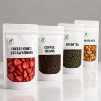Pochette PET verticale avec fermeture éclair refermable, logo personnalisé, fenêtre transparente mate, anti-odeur, qualité alimentaire pour l'emballage de snacks