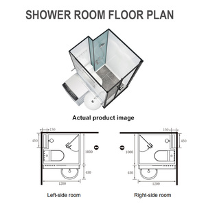<span class=keywords><strong>Cabine</strong></span> <span class=keywords><strong>de</strong></span> <span class=keywords><strong>douche</strong></span> modulaire tout-en-un YEETE <span class=keywords><strong>avec</strong></span> toilettes et lavabo, certifiée CE, verre <span class=keywords><strong>de</strong></span> 8 mm pour projets hôteliers et d'appartements - Product Image 2