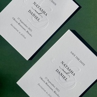 Cartes de vœux personnalisées de haute qualité, écologiques, gaufrées, invitations de mariage, menus avec impression en typographie