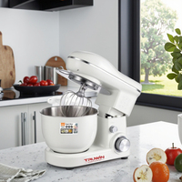 Robot Pâtissier Planétaire Électrique de 1600 W Haute Puissance, 6 Vitesses, Tête Inclinable, Bol Mélangeur en Acier Inoxydable de 6 L, Certifié ETL, Fonction 3-en-1