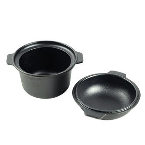 Mini Olla Redonda <span class=keywords><strong>de</strong></span> Hierro Fundido Negra <span class=keywords><strong>de</strong></span> 10 cm con Fondo Desmontable para Inducción, Ideal para Guisos, <span class=keywords><strong>Sopas</strong></span> y Hot Pot - Product Image 2