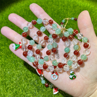 Kindfull 8mm Naturel Guérison Quartz Clair Cornaline Vert Aventurine Bijoux Perle Gemme Cristal Bracelet pour Cadeau De Noël