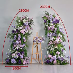 High Quality Purple Pink White Silk Rose Flower Corner Arch for Weddings Christmas Thanksgiving Halloween Decorations - Product Image 6