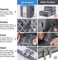 Organisateur de vêtements pliable en tissu non tissé grande capacité avec deux fenêtres pour rangement de garde-robe et placard