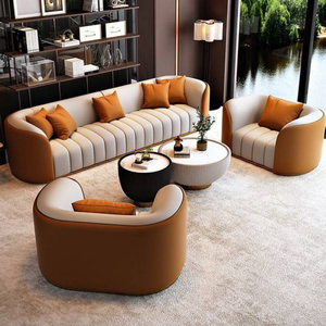 Set di Divani di Lusso dal <span class=keywords><strong>Design</strong></span> Moderno, Mobili in Pelle, <span class=keywords><strong>Divano</strong></span> Modulare da 1-4 Posti per Casa e Reception d'Hotel - Product Image 2