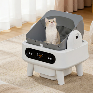 Nouvelle Arrivée Bac à <span class=keywords><strong>Litière</strong></span> Intelligent Entièrement Automatique pour Chat, Grande Capacité, Anti-éclaboussures, Nettoyage Électrique, Style Ouvert, Toilette pour Chat Facile à Nettoyer - Product Image 1