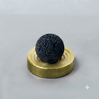 Diffuseur d'huiles essentielles en pierre volcanique de luxe minimaliste avec support en laiton massif, pierre zen, aromathérapie, décoration d'intérieur, cadeau