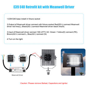 Kit de modernisation LED Stock US E39 150w 240w 300W Homologué UL DLC Éclairage extérieur à haut mât Lumière de rue Kits d'éclairage de modernisation LED - Product Image 4