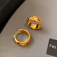 Boucles d'oreilles créoles en tungstène à motif diamant, style Heavy Metal européen et américain, pour femme, sensation de luxe léger, nouveau modèle 2025
