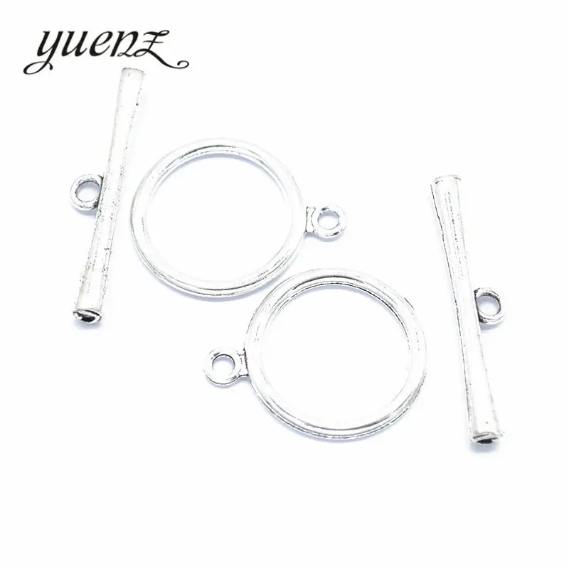 YuenZ Round-shaped Toggle Clasps Antique Silver color Bracelet necklace accessories DIY jewelry making V205