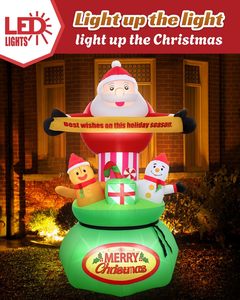 <span class=keywords><strong>D</strong></span>écorations de Noël gonflables <span class=keywords><strong>d</strong></span>'extérieur de 9 pieds avec Père Noël, <span class=keywords><strong>bonhomme</strong></span> de neige, homme <span class=keywords><strong>en</strong></span> <span class=keywords><strong>pain</strong></span> <span class=keywords><strong>d</strong></span>'épices et sac cadeau avec lumières LED intégrées, Chine - Product Image 6