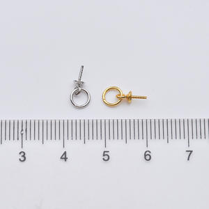 Pendentif vide en argent S925, accessoire de fabrication de bijoux pour femme, avec des capuchons de perles en alliage de 3 mm, petit pendentif en forme de tête, emballé dans un sac - Product Image 2