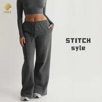 Pantalon de survêtement ample à jambes larges avec cordon de serrage et ligne de couture centrale avant Luluxixiyaya pour femmes
