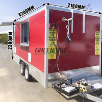 Remorque alimentaire mobile de 4,2 mètres pour la vente au détail, camions de restauration rapide, snacks, entièrement équipée avec friteuse, vente chaude en 2025
