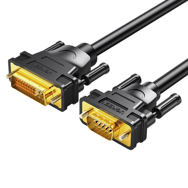 DVI-D 24+1 to VGA Cable Male to Male Digital Video Cable Gold Plated with Ferrite Cable