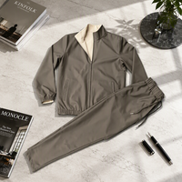 Ensemble 2 pièces de survêtement décontracté pour homme : veste cargo zippée légère et pantalon de jogging réversible – Qualité supérieure