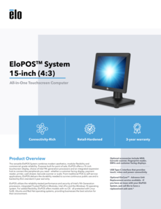 Nuevo Sistema EloPOS E931896 de 15 Pulgadas 4:3 con Windows 10, Core I3, 4GB de RAM, 128GB SSD, Pantalla Táctil PCAP de 10 Puntos, Sin Marco, USB/DVI, Serie Empresarial - Product Image 5