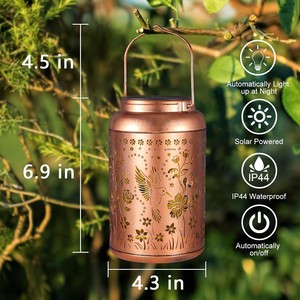 Lámpara Colgante Decorativa para Exteriores con Proyección <span class=keywords><strong>de</strong></span> Colibríes, LED, Energía Solar, Impermeable IP65, para Sala <span class=keywords><strong>de</strong></span> Estar - Product Image 3