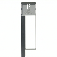 Support de vélo rectangulaire contemporain en métal robuste pour stationnement au sol, idéal pour les places publiques, les rues et les parcs