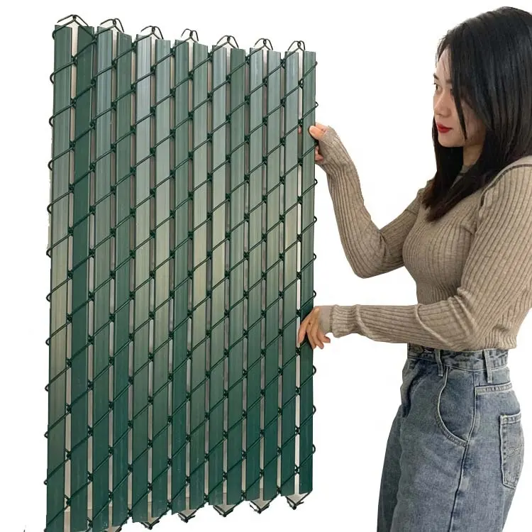 PVC Nhựa Tráng Mạ Kẽm Composite Chuỗi Liên Kết Bảo Mật Hàng Rào Với Thanh