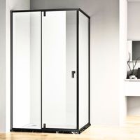 Cabine de douche carrée pivotante en verre trempé avec quincaillerie en acier inoxydable, taille personnalisée, pour salle de bain, séparation humide/sec, salle de douche d'hôtel