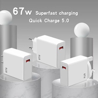 Chargeur rapide 67W, câble USB-C, prise US/EU, câble de charge rapide 67W 120W Type C pour smartphones