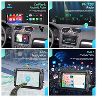 Autoradio Android Podofo 8 pouces 6+128 Go avec écran CarPlay pour VW Seat Skoda, autoradio sans fil CarPlay Android Auto WiFi GPS