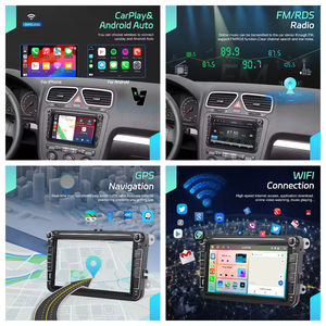 Autoradio DVD trois marques Podofo 8 pouces 6+128 Go avec CarPlay sans fil, Android Auto, WiFi, GPS, personnalisable OEM/ODM - Product Image 3