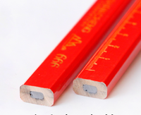 Logo personnalisé ensemble de crayons de menuisier octogonal plat en bois pour la construction en baril crayon à bois