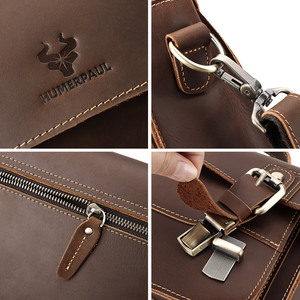 HUMERPAUL Serviette d'Affaires pour Hommes en <span class=keywords><strong>Cuir</strong></span> Véritable, Sac de Bureau Grande Capacité pour Ordinateur Portable, Sac Bandoulière de Voyage - Product Image 6