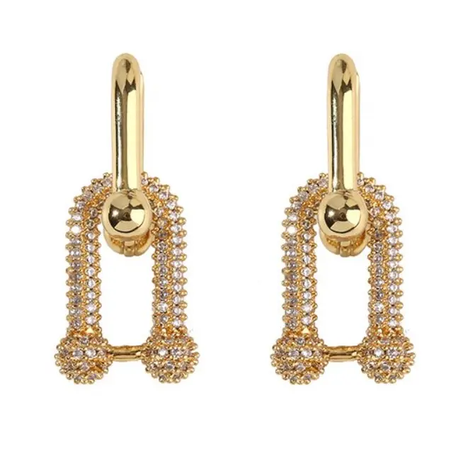 Hypoallergenic Unique designs Jewelry 18K gold cubic zirconia 925 silver wholesale earrings silver gold plated earrings