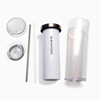 Gobelet à sublimation à double paroi en acier inoxydable de 20 oz, intérieur en plastique, extérieur en acier inoxydable, avec trou pré-percé, fabriqué en usine d'origine