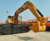 Excavatrice sur chenilles amphibie CAT320C de 20 tonnes, châssis flottant résistant à la corrosion pour le nettoyage des boues lacustres