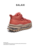 Sepatu Boots Platform Tinggi Musim Gugur/Dingin untuk Pria & Wanita, Sol Tebal Empuk, Sepatu Sneakers Outdoor untuk Mendaki Gunung dan Santai
