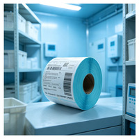 Label Pengiriman Termal Langsung Kustom 4x6 A6 Gulungan Stiker Waybill Barcode untuk Printer Label Bluetooth Nirkabel