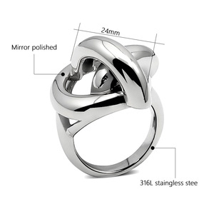 Moda semplice anelli con nodo grande anello con bottone in metallo acciaio inossidabile impermeabile quotidiano semplici anelli dorati grossi - Product Image 2