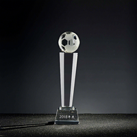 Trofeo de fútbol de cristal personalizado, trofeo deportivo de metal.