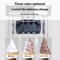 Machine à glace molle verticale américaine commerciale, nouvelle, trois saveurs, automatique, pour hôtels