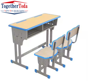 Muebles de Madera Infantil, madera <span class=keywords><strong>doble</strong></span>, Aula primaria, uso para adolescentes, niños, estudio, <span class=keywords><strong>escritorio</strong></span> escolar y juego de sillas, juego de sillas de <span class=keywords><strong>escritorio</strong></span> para estudiantes - Product Image 6