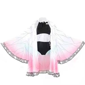 Costume <span class=keywords><strong>Cosplay</strong></span> Demon Slayer, Set 3 Pezzi Kimetsu No <span class=keywords><strong>Yaiba</strong></span>, Bikini da Spiaggia, Costume da Bagno con Copricostume in Chiffon Trasparente, Cardigan, Costumi Anime - Product Image 2
