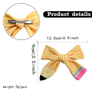 Nuovo accessorio per capelli in cotone per bambini con lettere colorate stampate per la stagione della scuola - Product Image 5