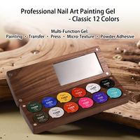 Gel UV Naturel Crème Gel Solide 12 Couleurs Gel de Peinture à Haute Pigmentation Gel Spécial pour la Peinture des Ongles Gel de Peinture pour Nail Art