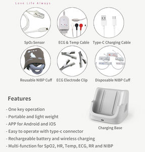 Monitor Paziente Veterinario Portatile Berry AM6200 CE per Animali Domestici, 6 Parametri Spo2 HR ECG PR TEMP NIBP di Ottima Qualità - Product Image 3