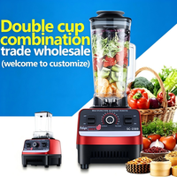 Elektrische stille 2-in-1 keuken foodprocessor, fruitpers, vleesblender, kruidenmolen, waterdichte uitvoering, smoothie, batterij
