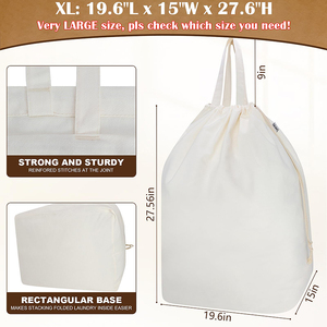 Bolsas de Lavandería de Lona Extra Grandes, Ecológicas y Reciclables, con Cordón y Asas, <span class=keywords><strong>para</strong></span> <span class=keywords><strong>Ropa</strong></span> <span class=keywords><strong>Sucia</strong></span>, Venta al Por Mayor - Product Image 4