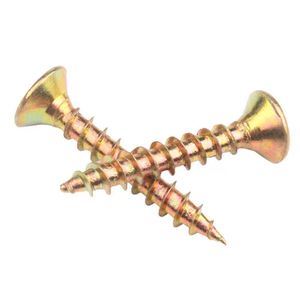 Carbon Steel Countersunk Wood Screws M3.5 M4 M5 Slotted Head Metric Coarse Thread Construction Industry Use - Product Image 1