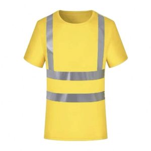 เสื้อยืดคอกลมแบบสะท้อนแสงสำหรับงานก่อสร้างจราจร  ผ้าตาข่ายแห้งเร็ว ระบายอากาศได้ดี  พร้อมโลโก้สั่งทำพิเศษ - Product Image 2